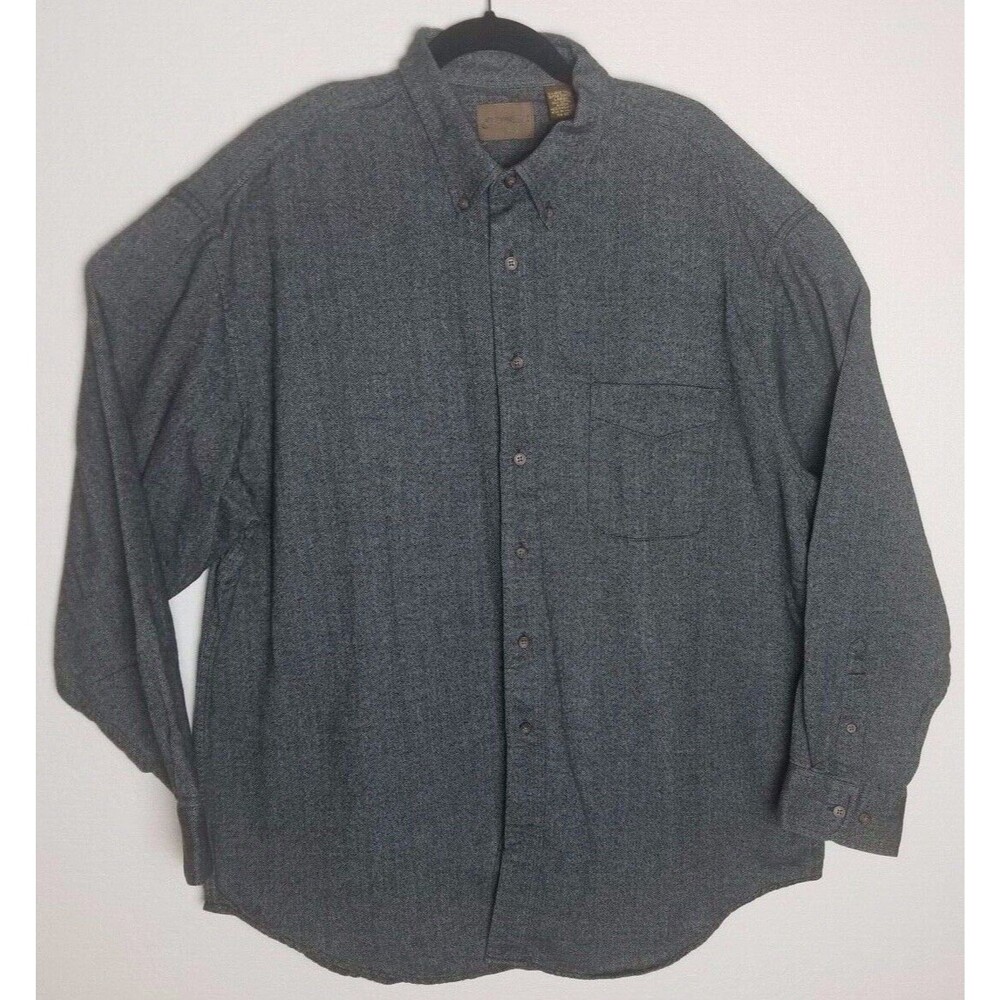 Mens St Johns Bay Long Sleeve Button Down Cotton Size XL Tall